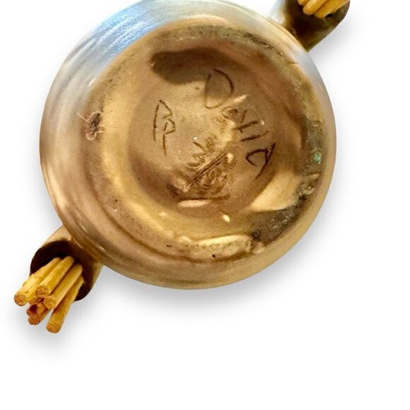 Native American Studio Pottery Smoke Pit Fired Basket Vase - Picture 6 of 8